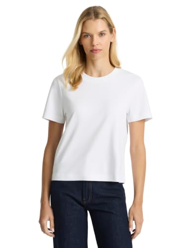 Boring Label Box Cut T-Shirt - White - Small – USA-Grown Cotton, Relaxed Fit, Cropped Length, Crew Neck, Short Sleeve
